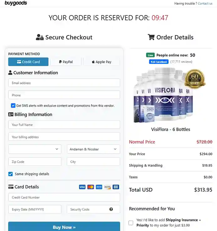 VisiFlora VisiFlora Order Page